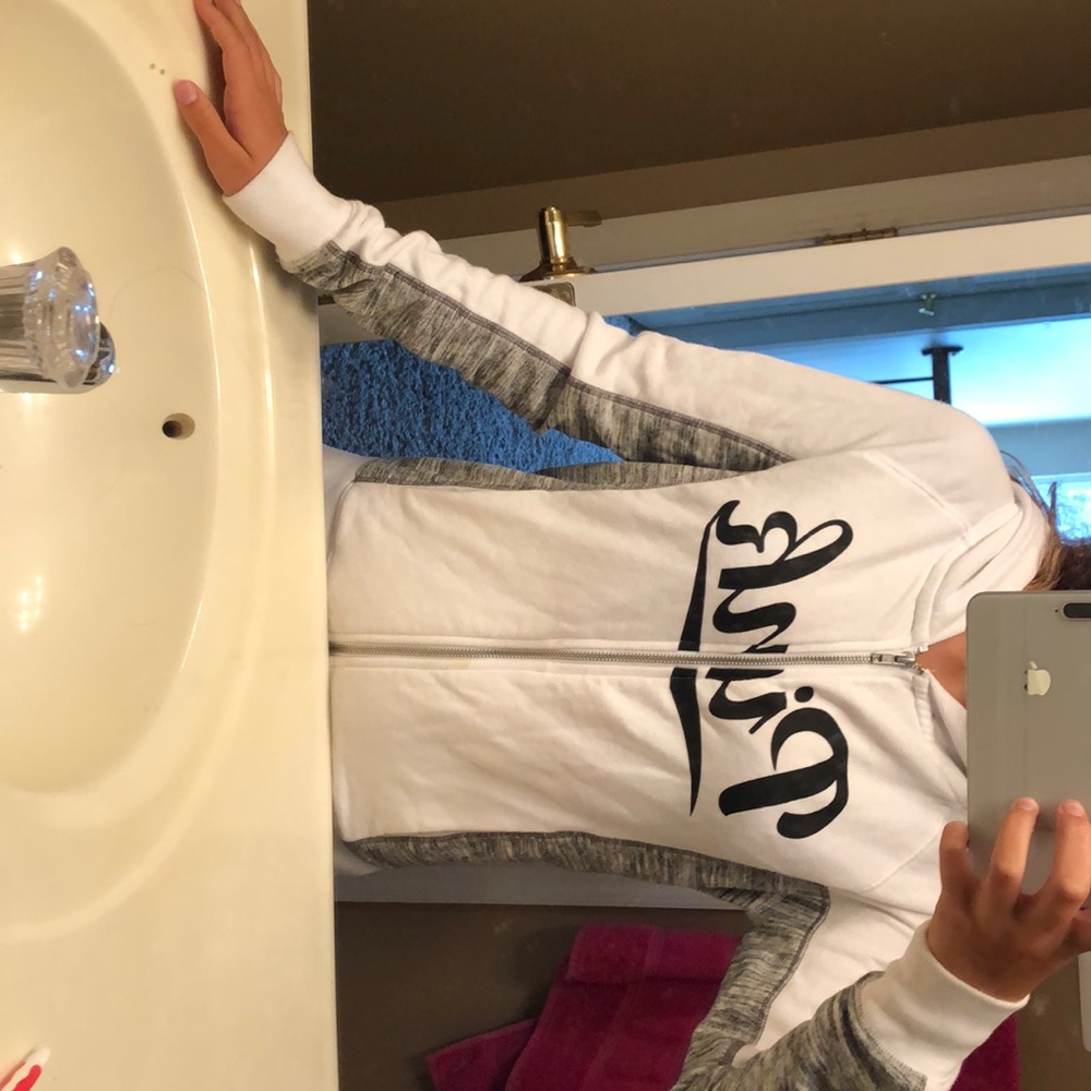 White zip-up jacket
